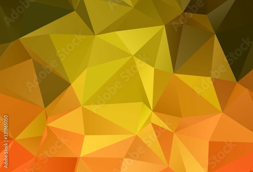 Light Red  Yellow vector abstract polygonal pattern.
