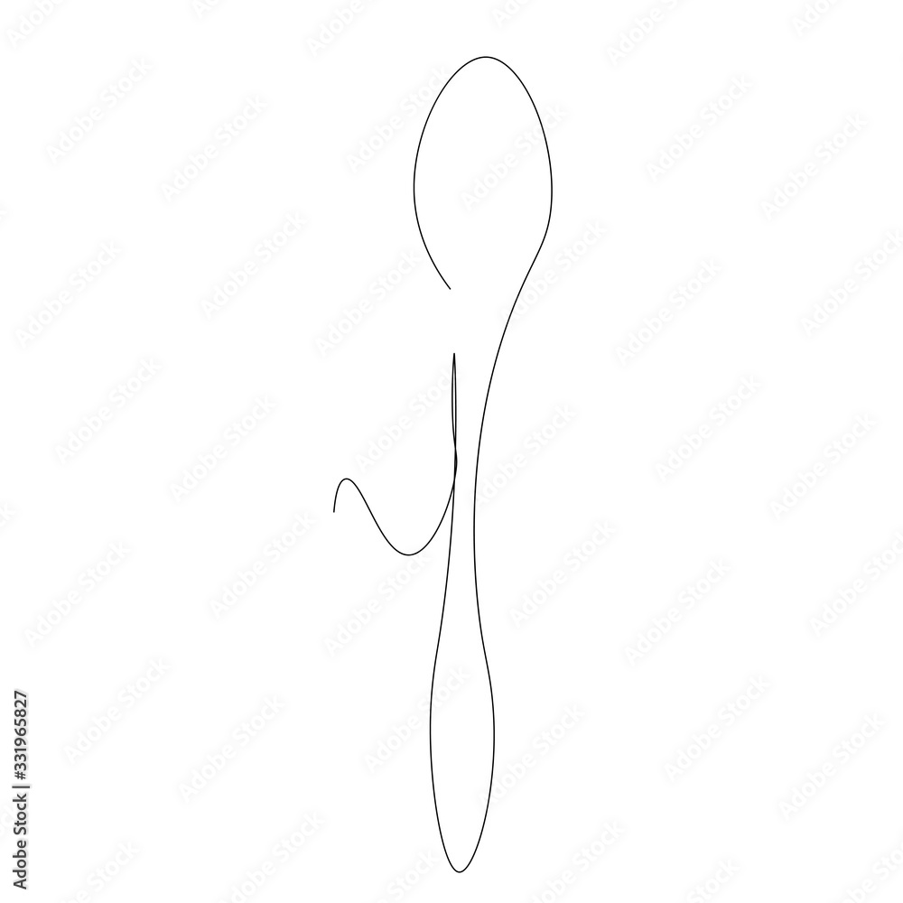 Spoon line drawing vector illustration Spoon line drawing vector illustration