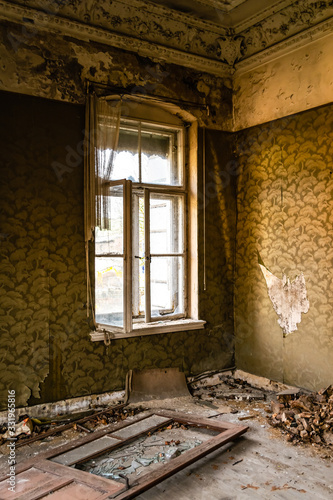 an old dilapidated empty room