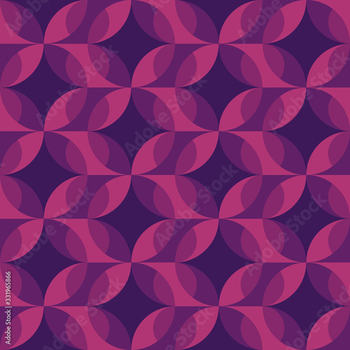 Rounded geometric forms. Abstract vector seamless pattern.