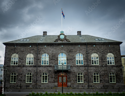 House of parliament in Reykjavic Iceland