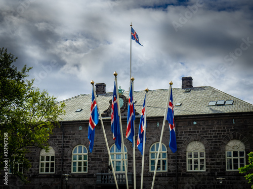 House of parliament in Reykjavic Iceland