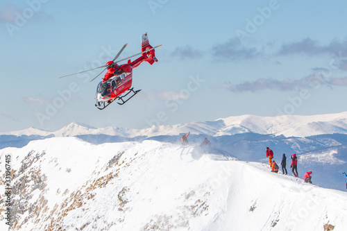 Helocopter mountain rescue