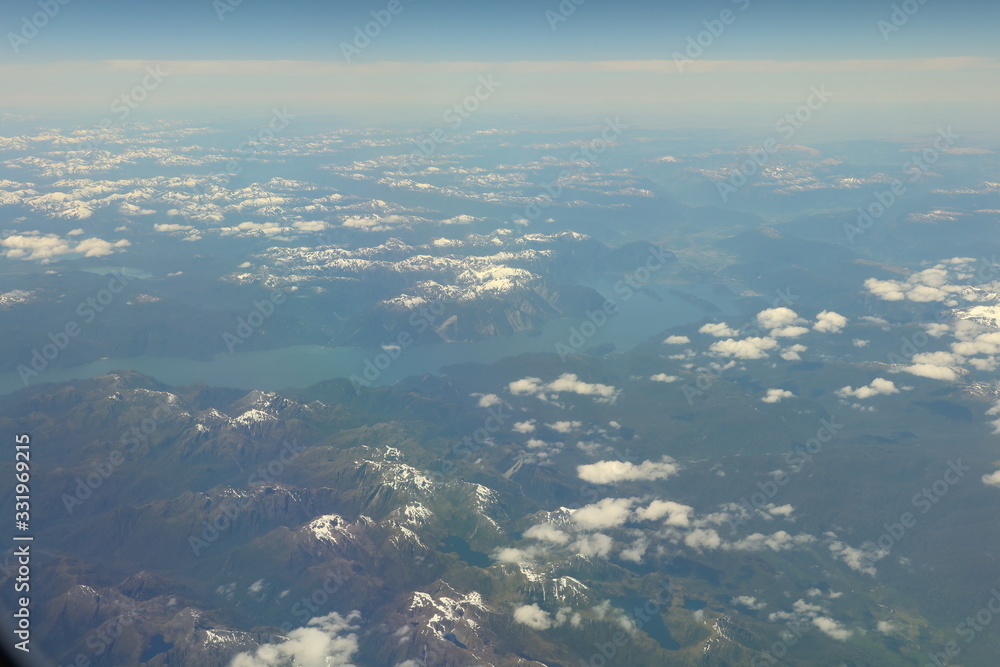 Vista aérea de los Andes.