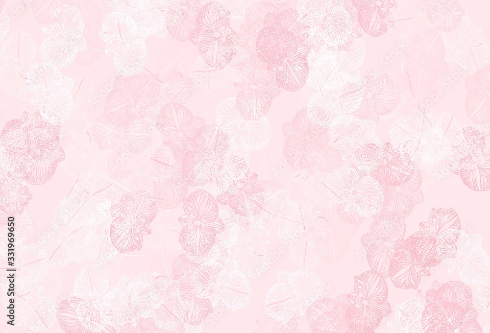 Fototapeta premium Light Red vector natural backdrop with flowers.