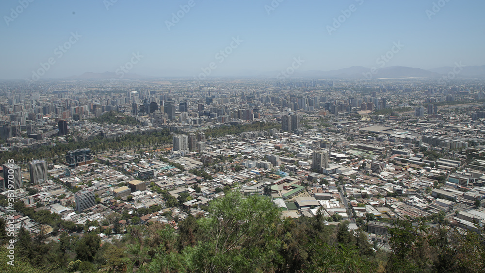 Panorámica desde el Cerro San Cristóbal, Santiago de Chile, Chile