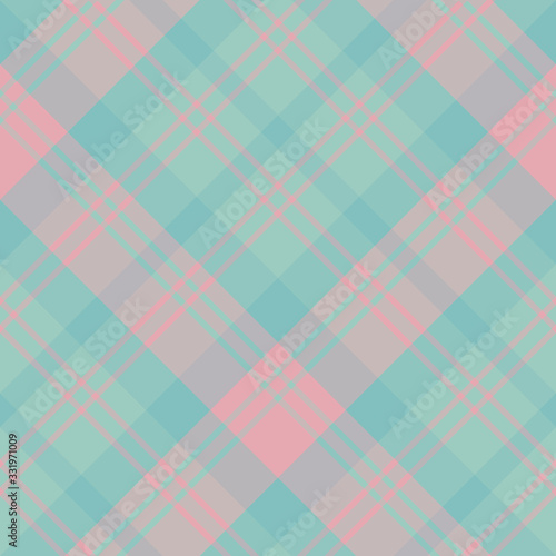 Seamless pattern in exquisite cute pink and discreet blue colors for plaid, fabric, textile, clothes, tablecloth and other things. Vector image. 2