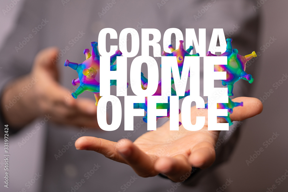 Home office cause of corona of self quarantine digital. Home office cause of corona of self quarantine digital.