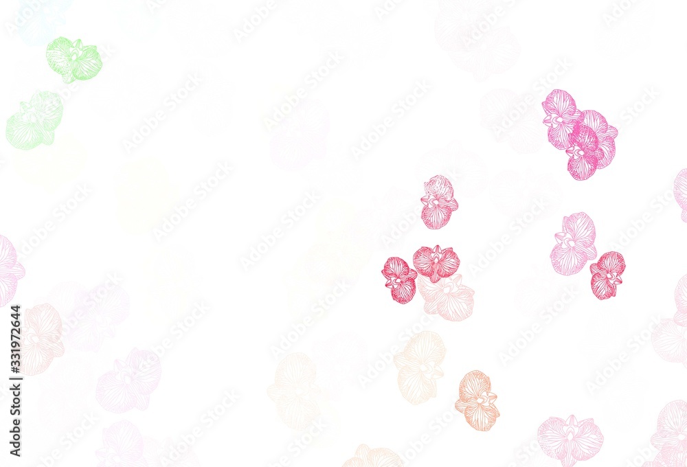 Light Pink, Yellow vector doodle template with flowers. Light Pink, Yellow vector doodle template with flowers.