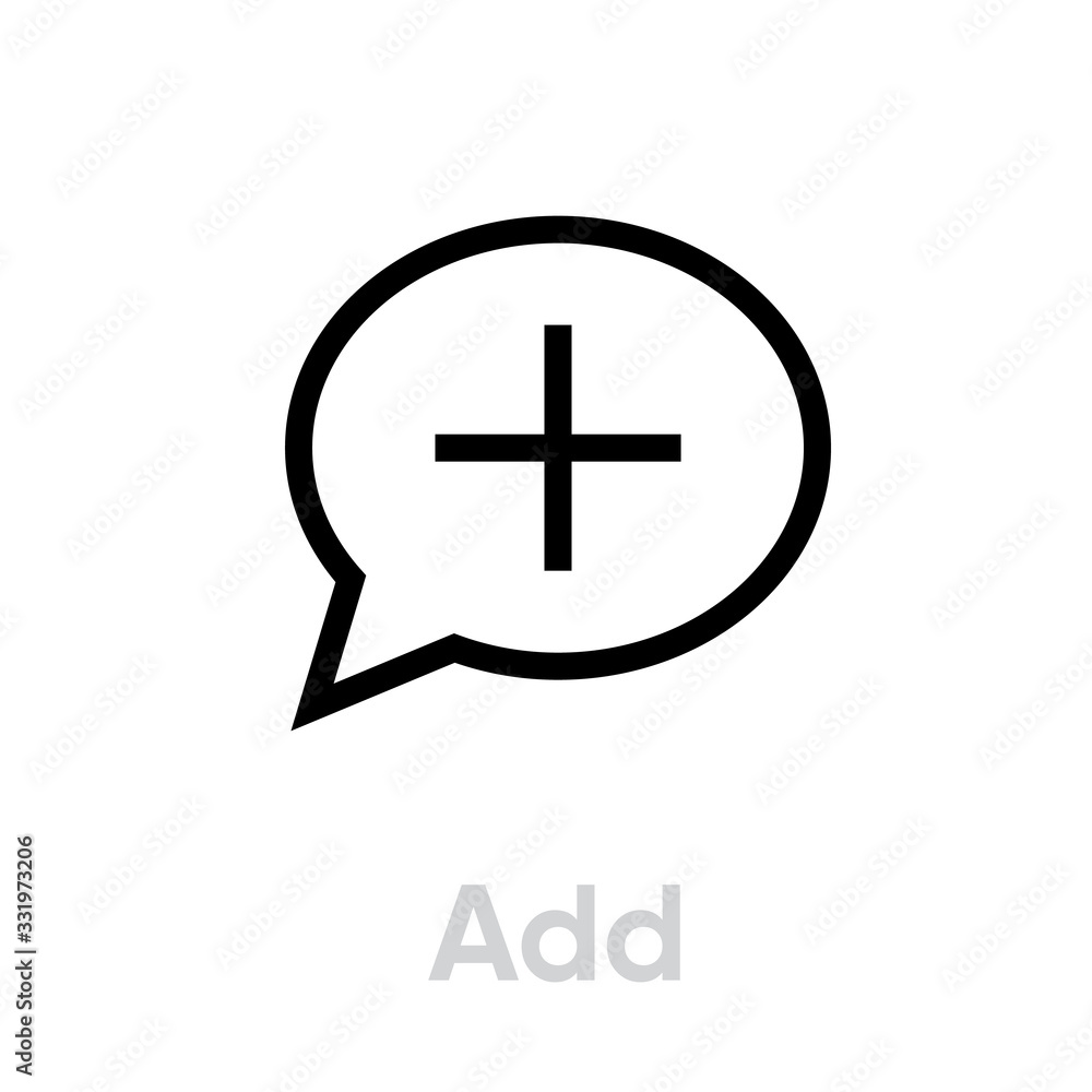 Obraz premium Add message social icon. Editable line vector.