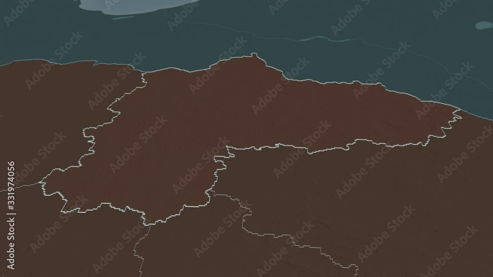 Panevezio, county with its capital, zoomed and extruded on the administrative map of Lithuania in the conformal Stereographic projection. Animation 3D Panevezio, county with its capital, zoomed and extruded on the administrative map of Lithuania in the conformal Stereographic projection. Animation 3D