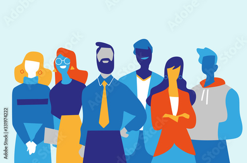 Squadra di professionisti di successo fatta di uomini e donne