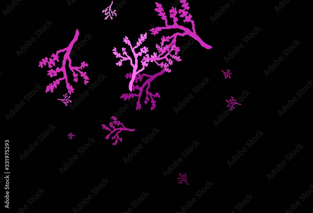 Fototapeta premium Dark Pink vector natural background with branches.