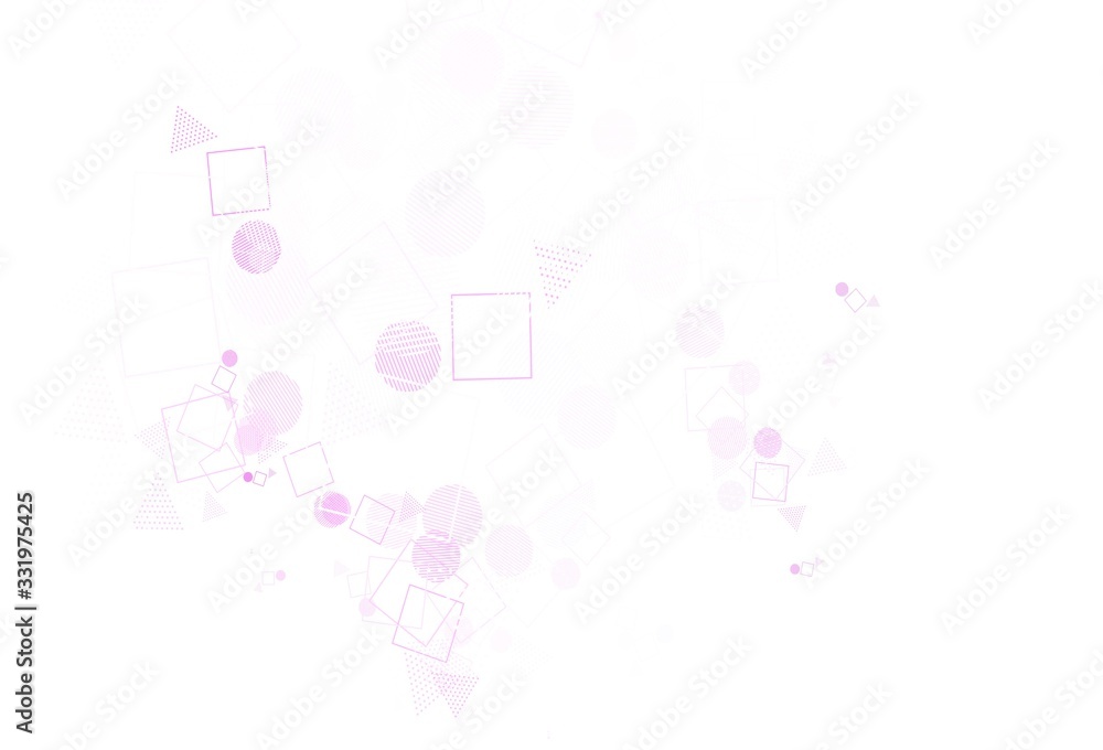 Light Purple, Pink vector layout with circles, lines, rectangles.