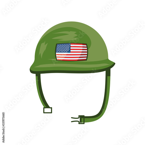 military helmet with camouflage patterns on white background