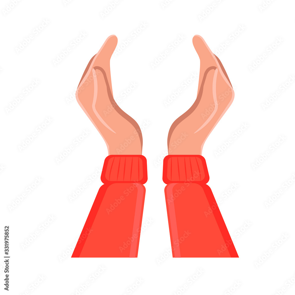 Female hands gesture hand sign vector illustration of a hand in an open gesture Female hands gesture hand sign vector illustration of a hand in an open gesture
