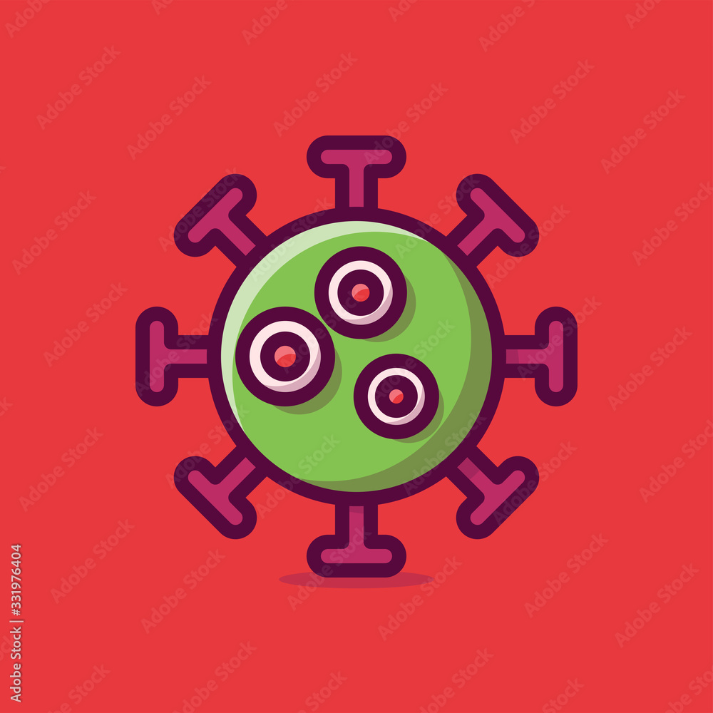 Fototapeta premium Virus Vector Icon Illustration. Flat Cartoon Style Suitable for Web Landing Page, Banner, Sticker, Background.