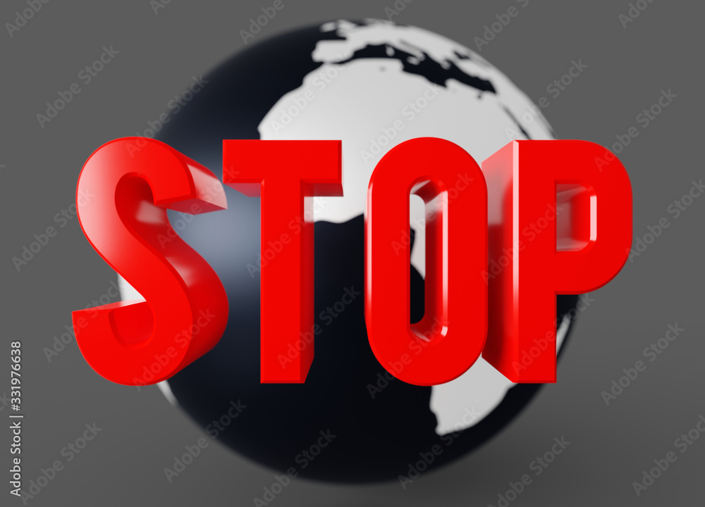 Global economic meltdown, the planet has stopped 3D render Global economic meltdown, the planet has stopped 3D render