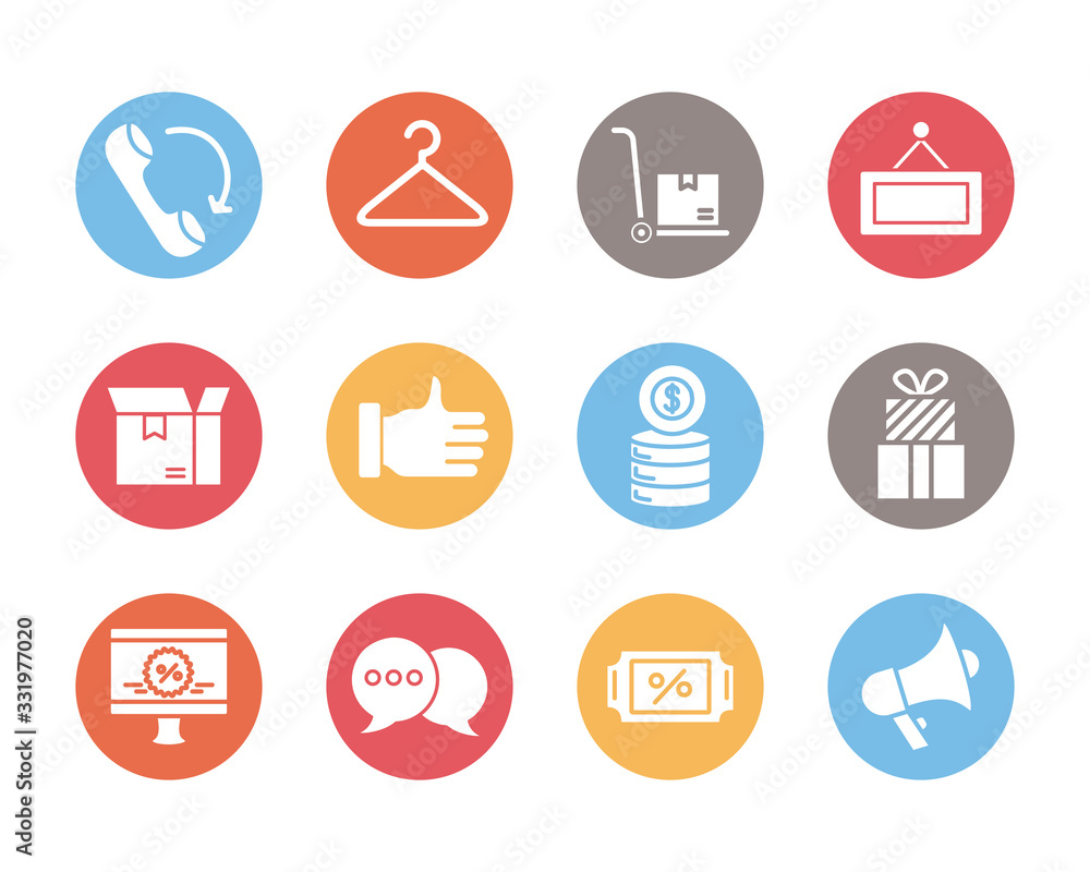 bundle of commercial set icons bundle of commercial set icons