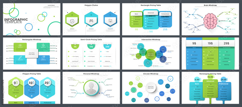 Collection of presentation templates Stock Vector | Adobe Stock