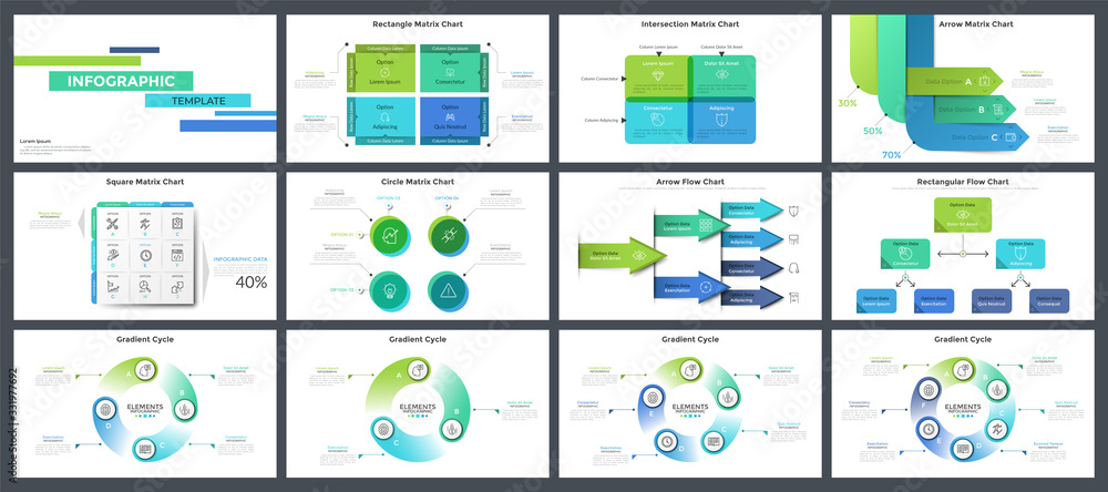 Collection of presentation templates Stock Vector | Adobe Stock
