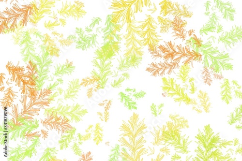 Colorful botanical illustration background. Leaf wallpaper