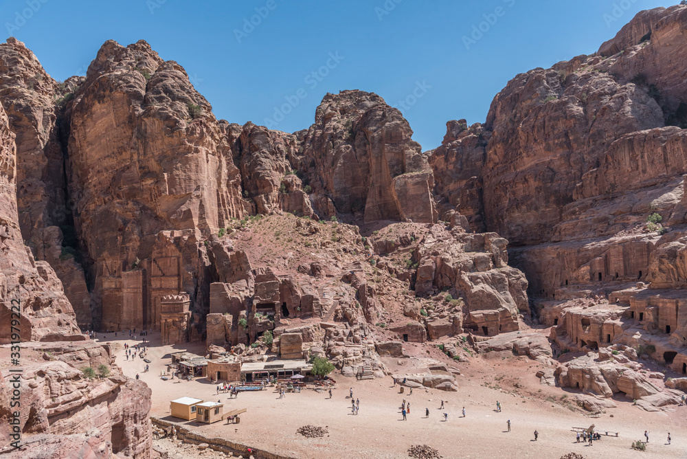 Petra, Jordan, 'Rose City', one of the precious cultural properties of cultural heritage. Ancient buildings of pink sandstone in rocks. Travel photo