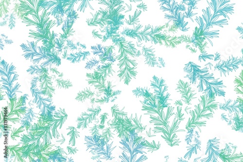 Colorful botanical illustration background. Leaf wallpaper © Andrea