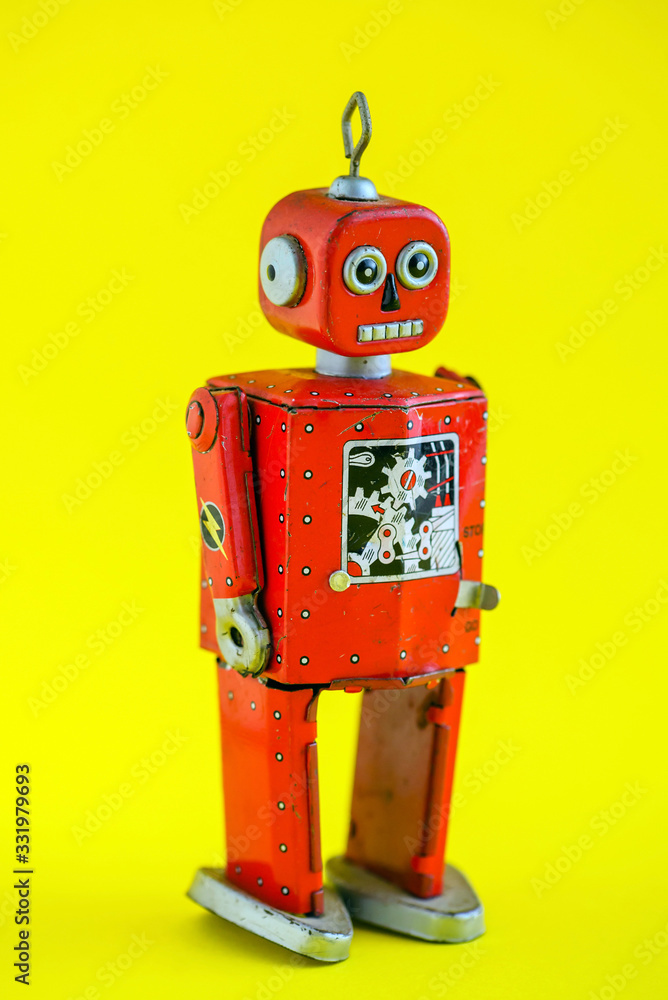 Fototapeta premium A vintage wind up toy robot