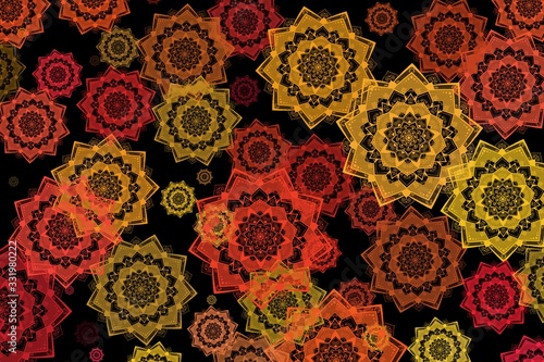 Colorful mandala illustration background. Artwork wallpaper