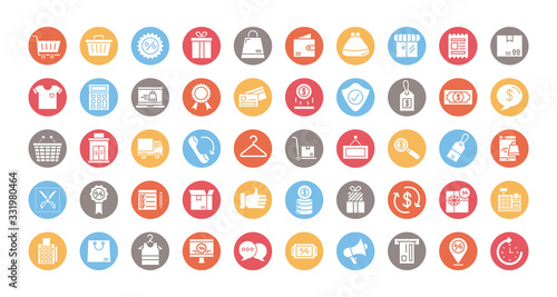 bundle of commercial set icons