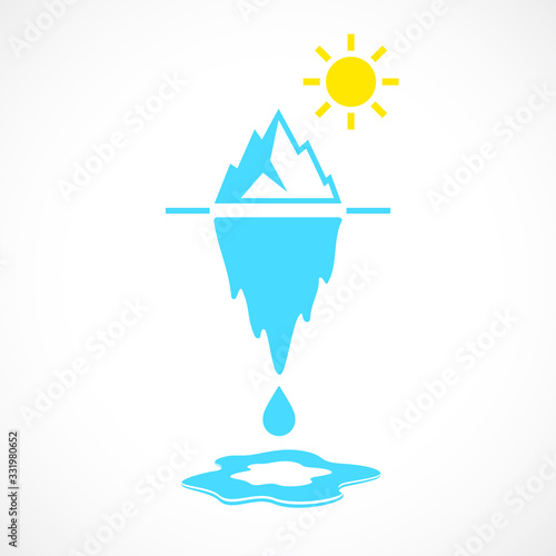 Climate change icon, vector cartoon