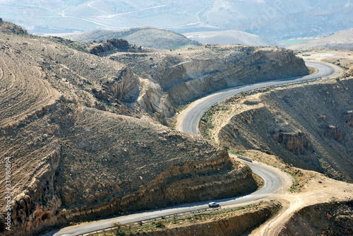 King's road in mountain near Al Mujib dam