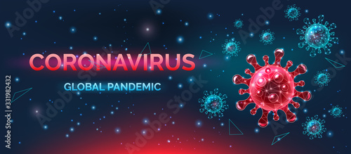 Coronavirus disease awareness banner, dangerous COVID-19 infection prevention, warning, vector illustration.