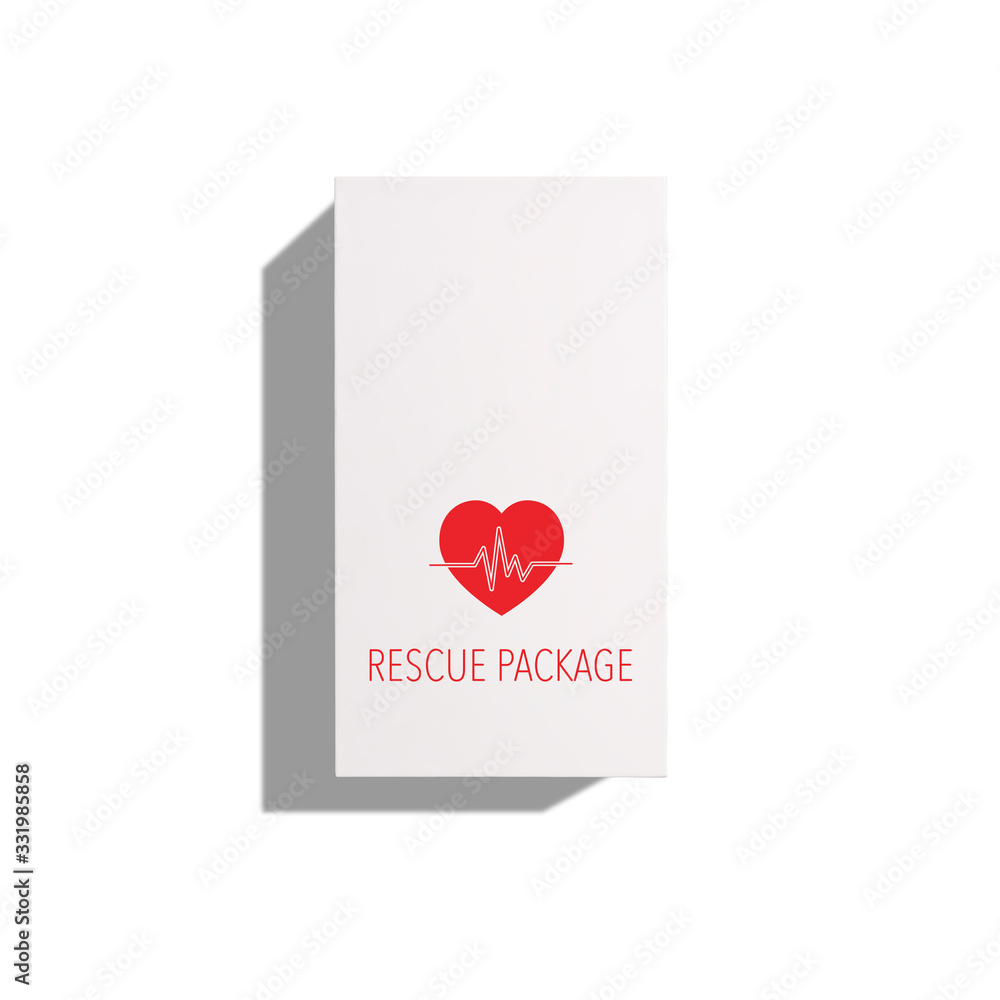 White First Aid rescue package to help people with some disease. An important rescue box on white background White First Aid rescue package to help people with some disease. An important rescue box on white background
