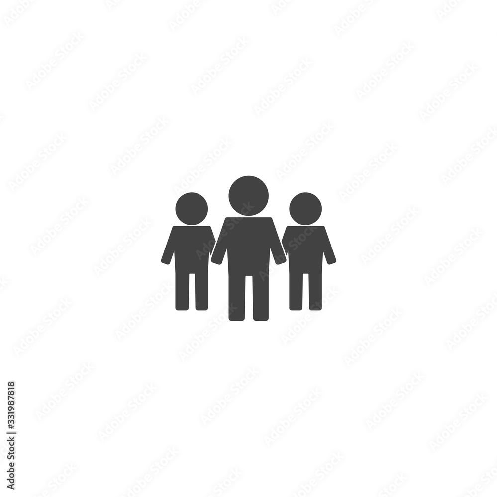 Vector people icon. Crowd on white isolated background.