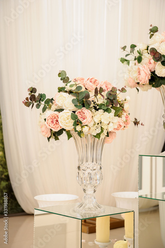 Interior elegant luxury wedding decoration photo zone. © Med Photo Studio