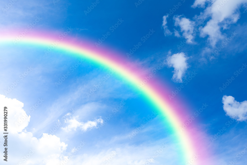 Blue sky and clouds with rainbow background Blue sky and clouds with rainbow background
