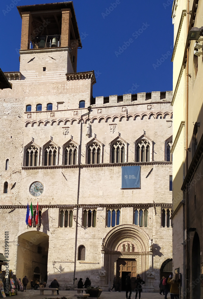 IV november square wiyh its palaces in Perigia, Umbria, Italy