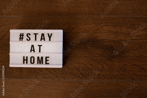 Words Stay At Home in Light box