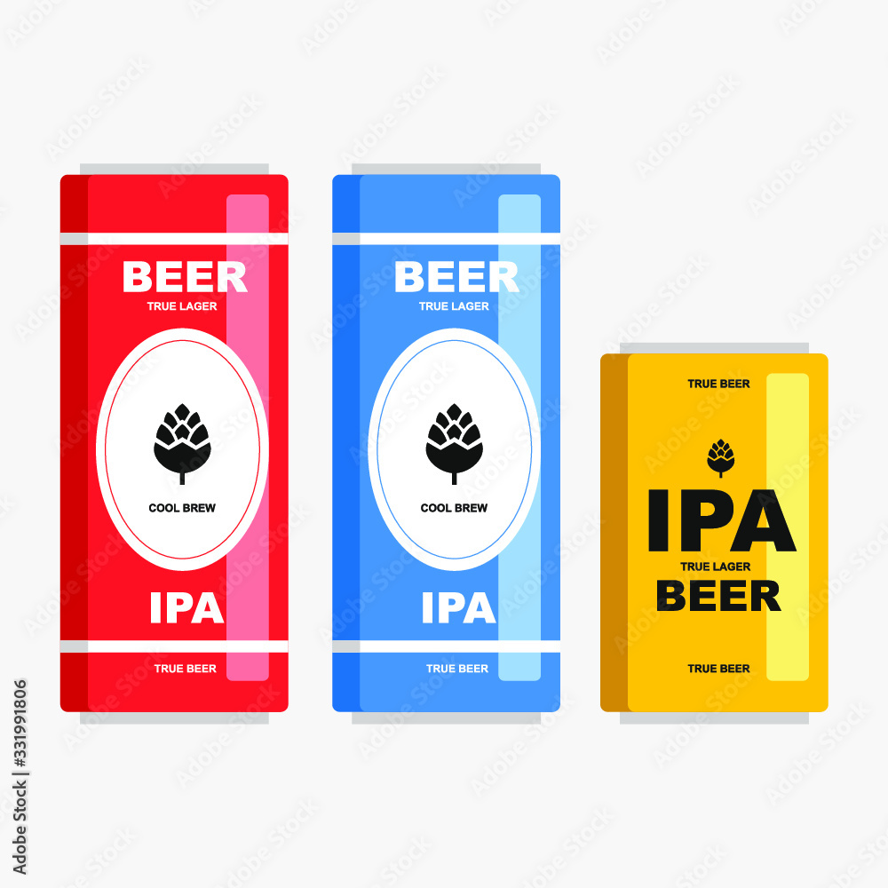 Vector flat icon set beer ipa Vector flat icon set beer ipa
