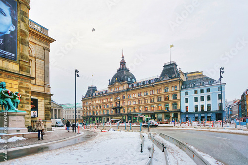 Photography Street view on Magasin du Nord in winter