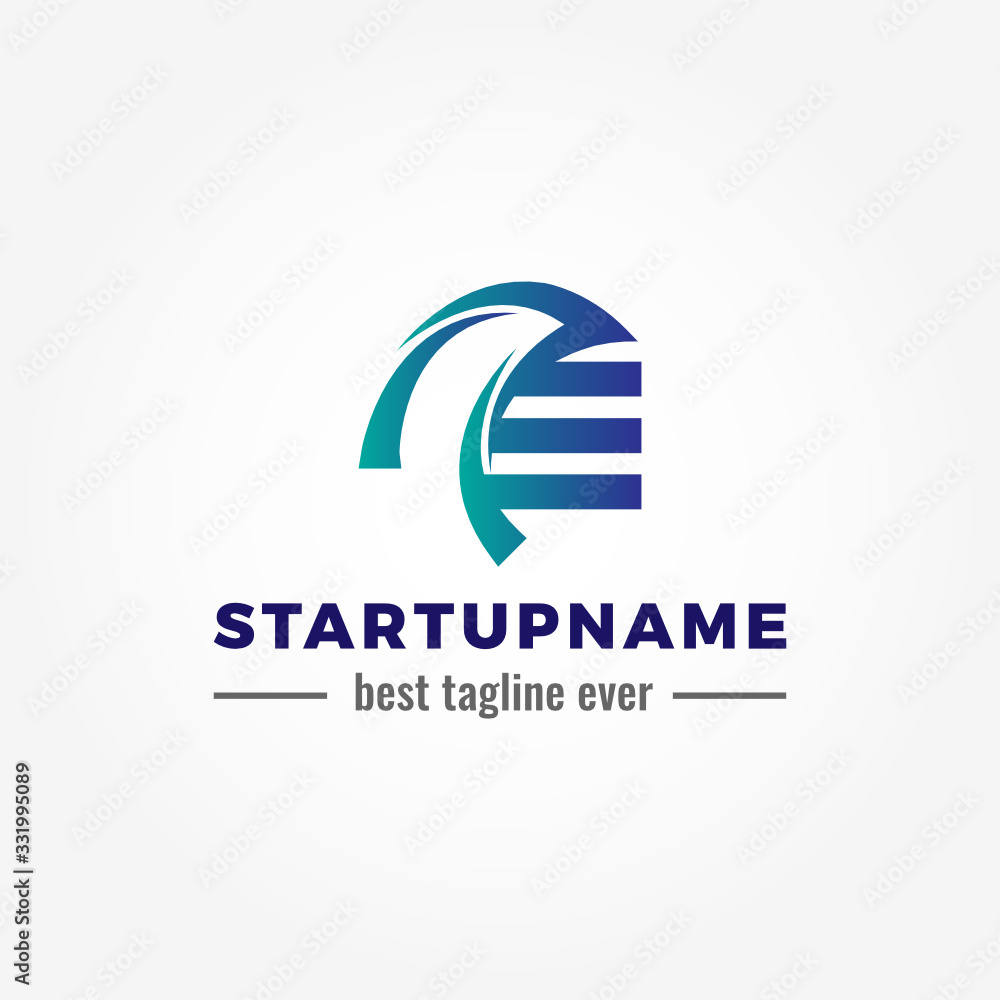 Modern arrow blended with initial letter x for start up business