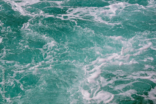 Abstract natural texture, white and aqua blue. Wave, white water photo