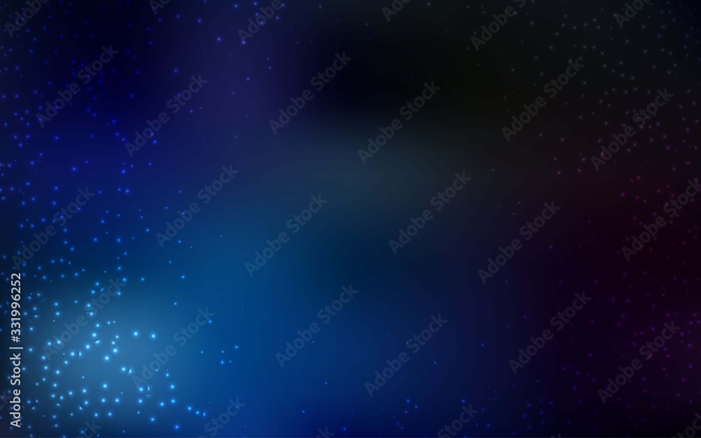 Dark BLUE vector template with space stars. Shining illustration with sky stars on abstract template. Smart design for your business advert.