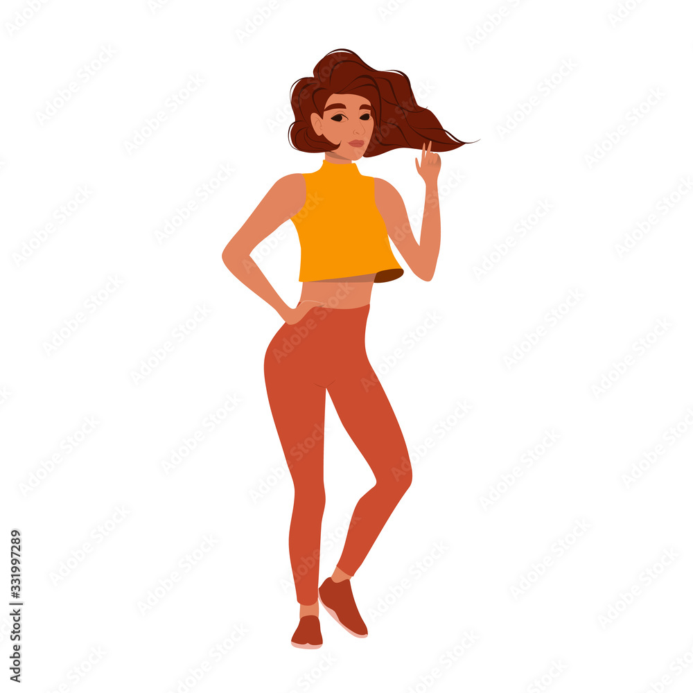 vector illustration of fit young woman in sportswear vector illustration of fit young woman in sportswear
