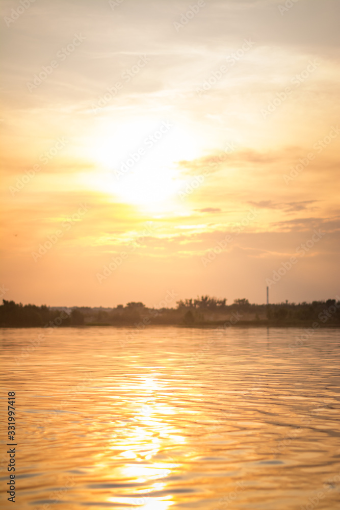 sunset over lake