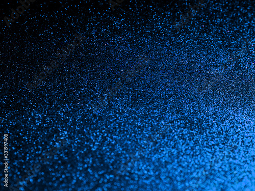 Festive classic blue color of 2020 year metallic glitter abstract background with bokeh lights