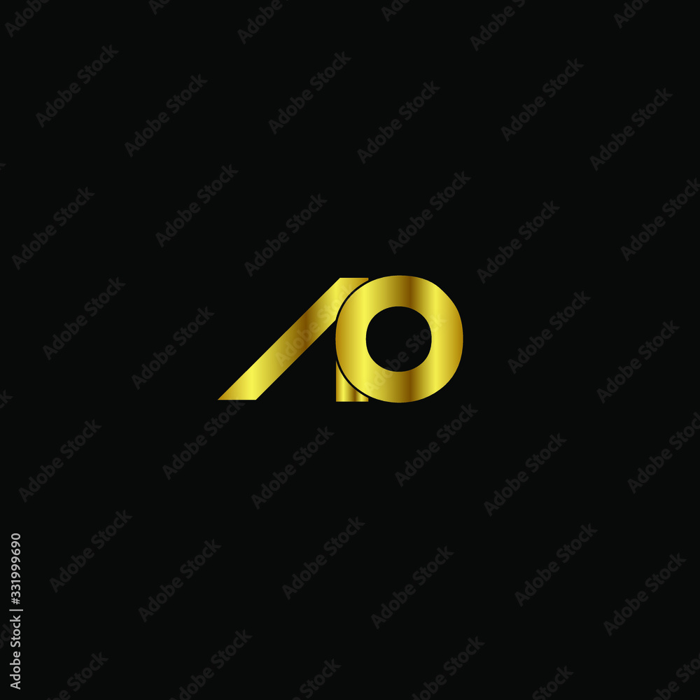 Creative Professional Trendy and Minimal Letter AO Logo Design in Black and Gold Color , Initial Based Alphabet Icon Logo in Editable Vector Format Creative Professional Trendy and Minimal Letter AO Logo Design in Black and Gold Color , Initial Based Alphabet Icon Logo in Editable Vector Format