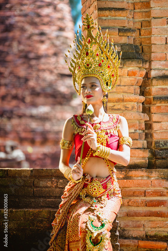 Beautiful girl with costume apsara from cambodia concept, Identi © background photo